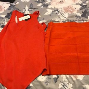 Body suit and matching skirt